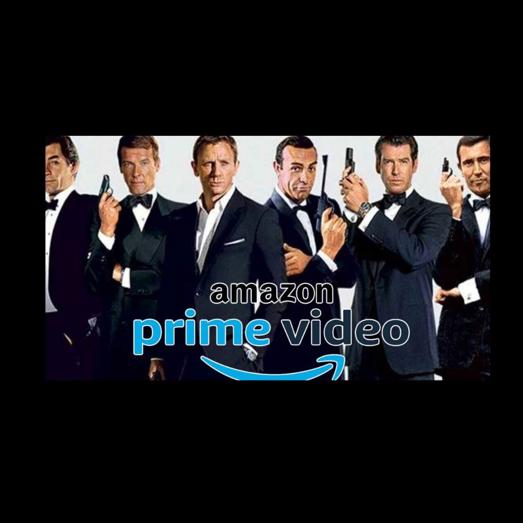 words amazon prime video, all james bond actors shown wearing a tux