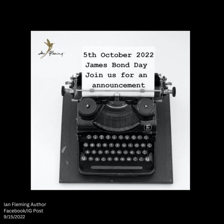 ian fleming author social media post, oct 5th announcement