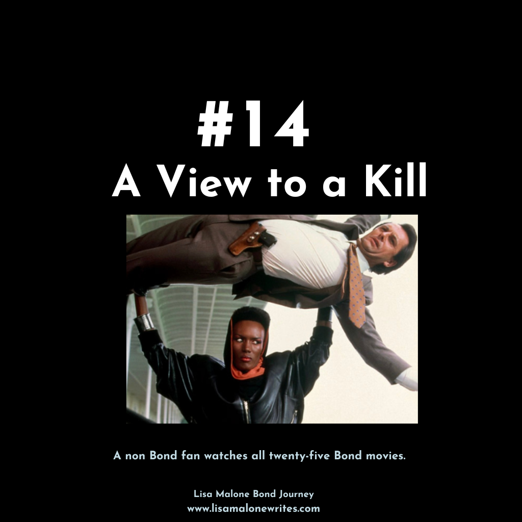 movie 14, a view to a kill, may day lifting man over her head